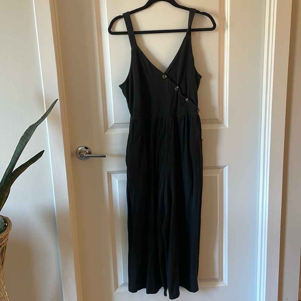 American Eagle Black Jumpsuit with Button Detail